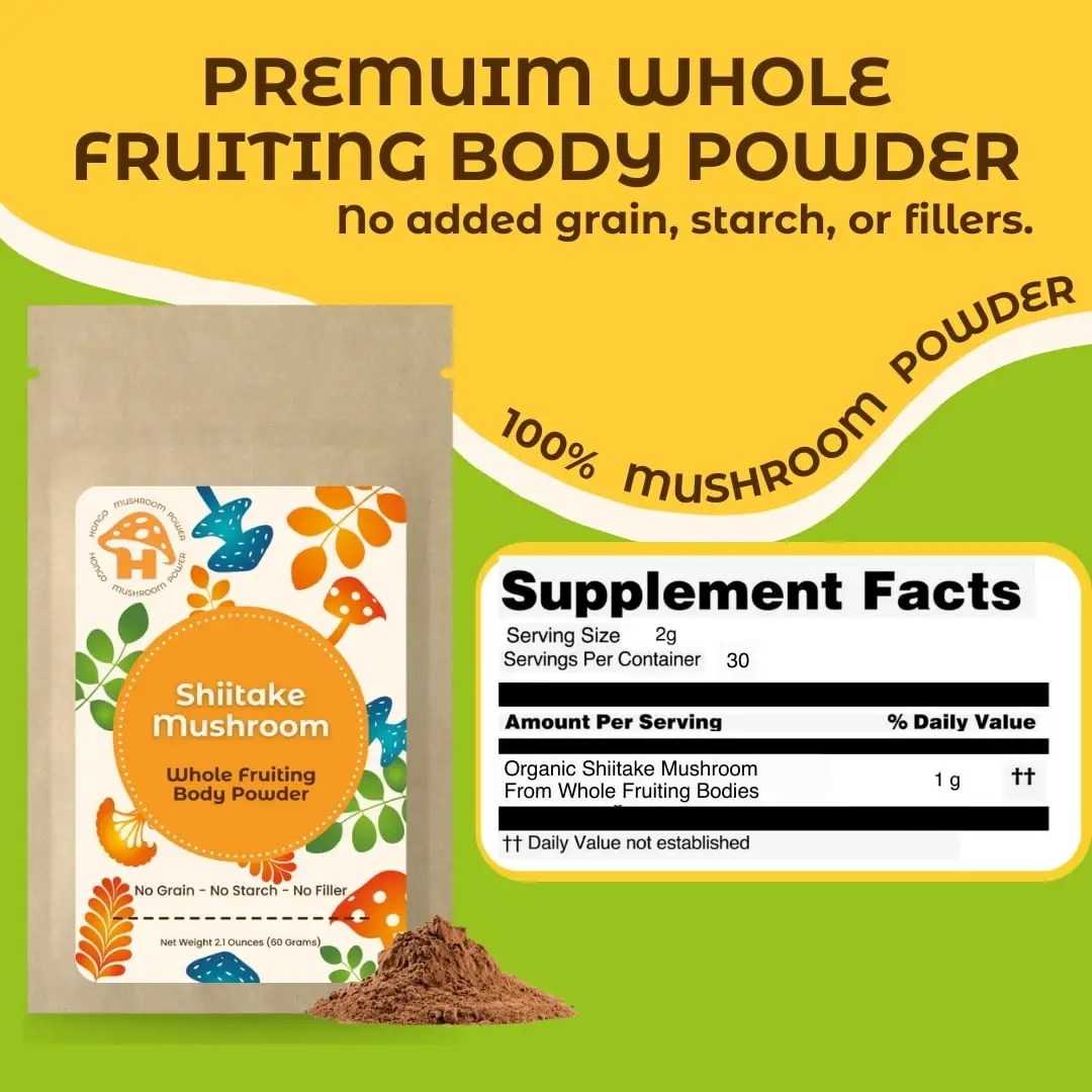 Shiitake Mushroom Whole Fruiting Body Powder