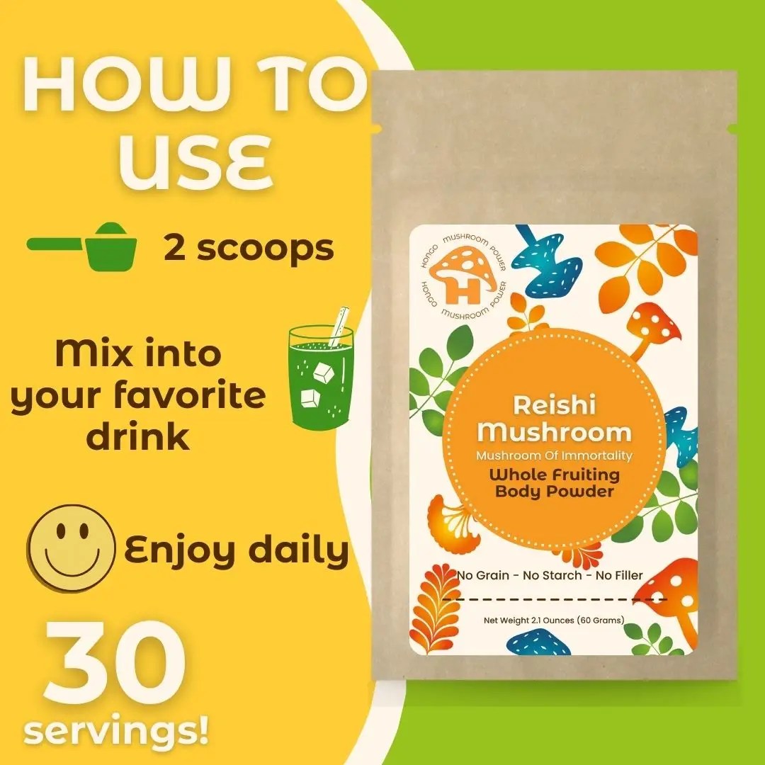 Reishi Whole Fruiting Body Mushroom Powder