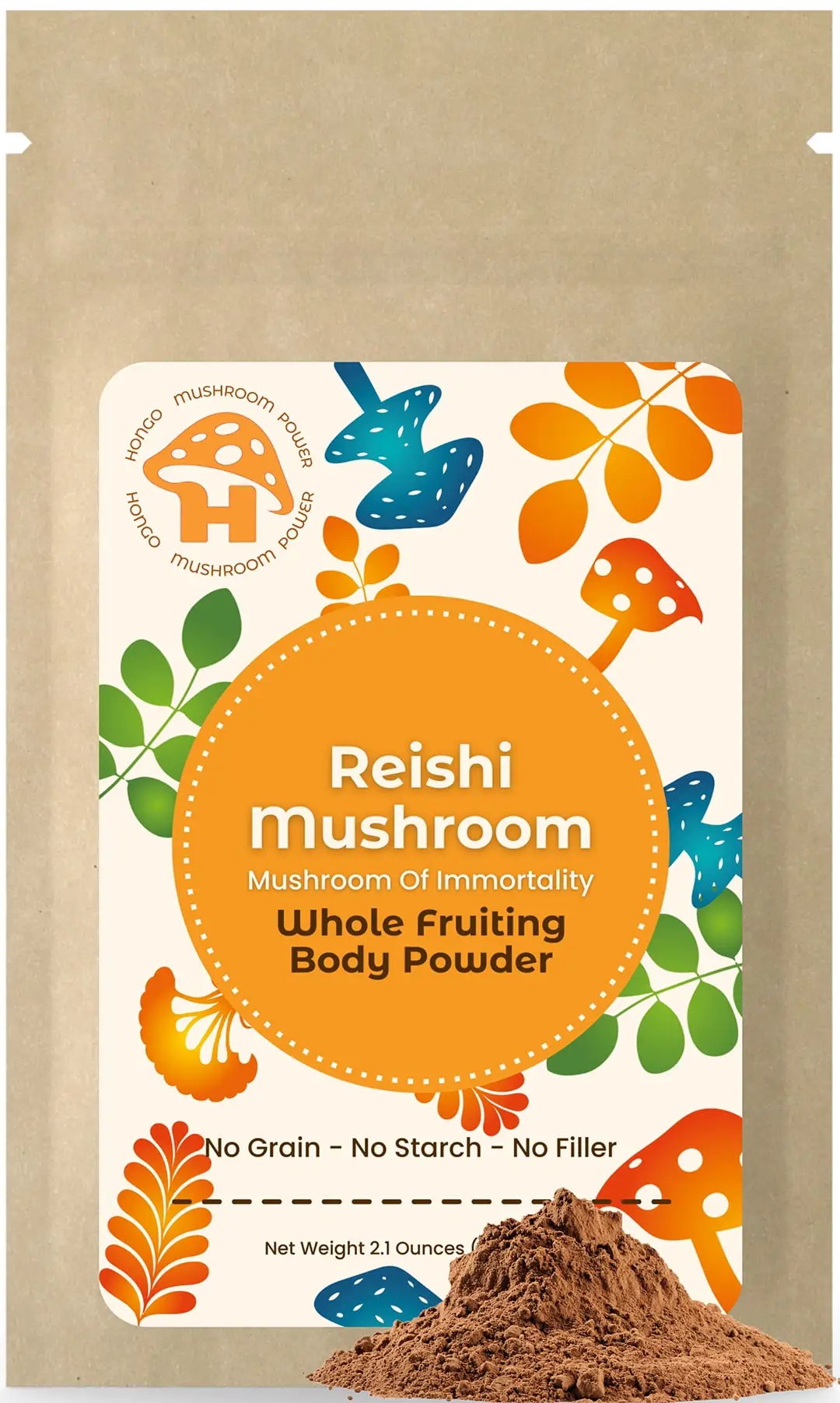 Reishi Whole Fruiting Body Mushroom Powder